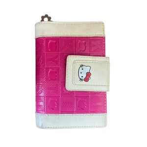 Hello Kitty Pink White Faux‎ Leather Wallet Coin Purse Card Holder